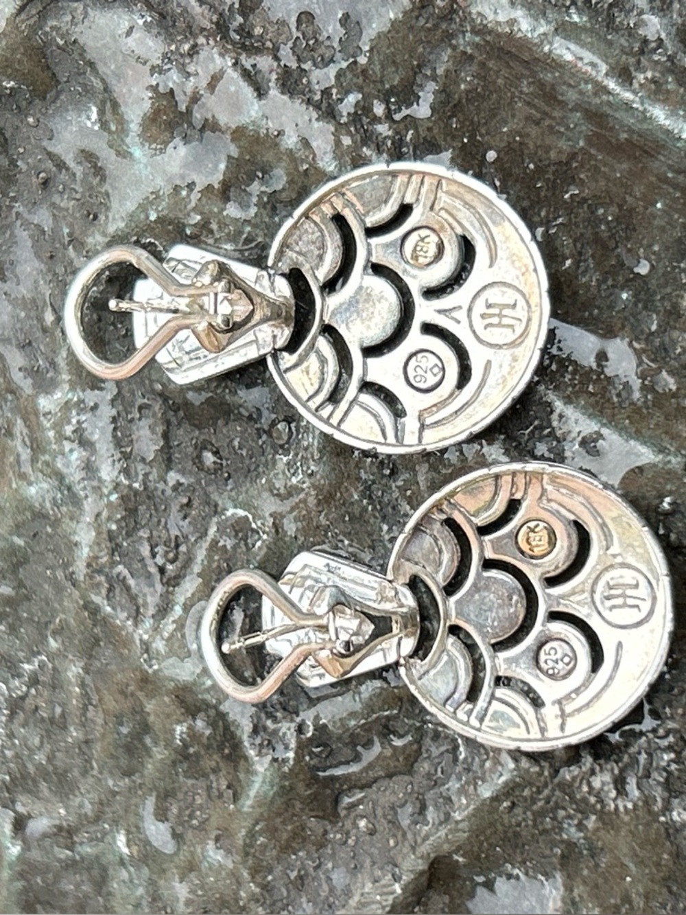 John Hardy Legends Naga collection round drop earrings sterling silver 18K gold - Picture 9 of 15